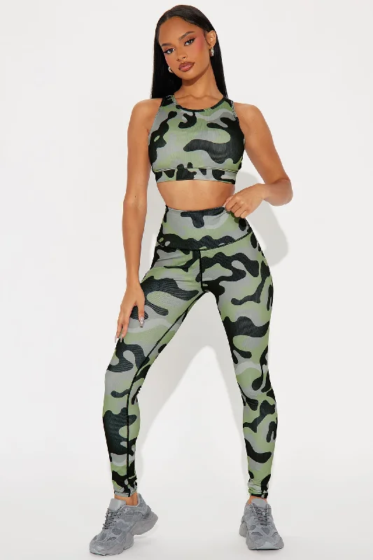 High Energy Camo Active Legging - Grey/combo