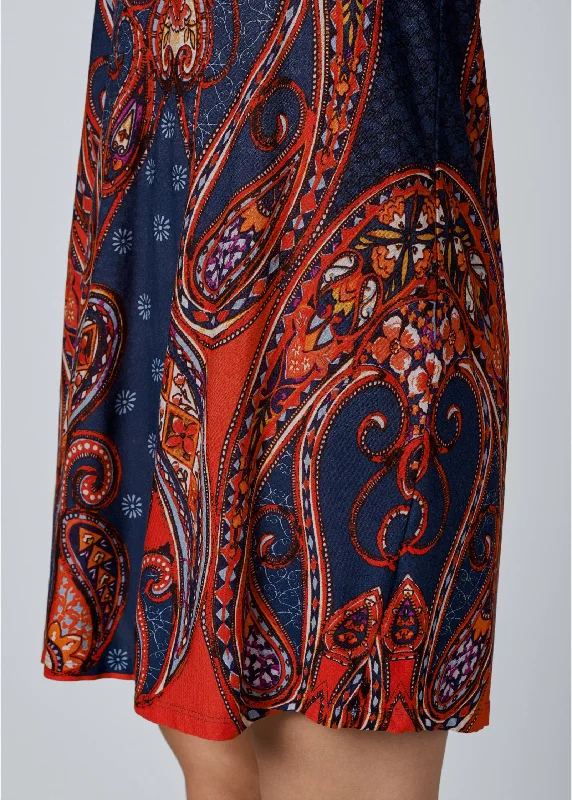 Paisley printed mini dress - Navy Multi