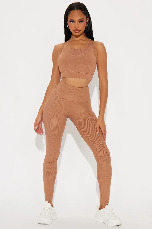 Serenity Ribbed Leggings - Camel