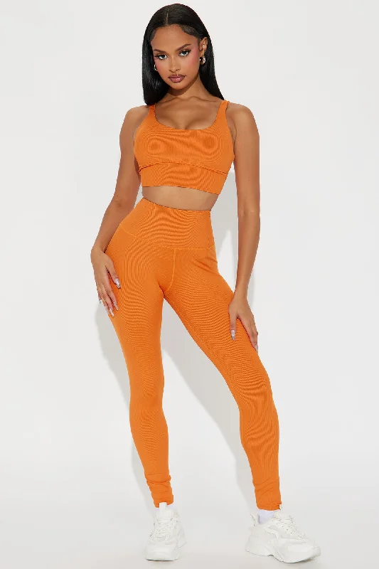 Serenity Ribbed Leggings - Orange