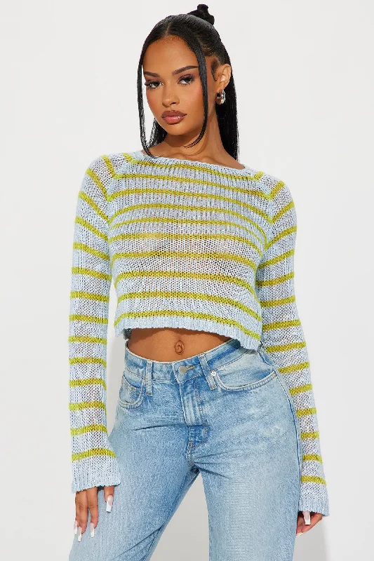 Feeling Lucky Striped Sweater - Blue/combo