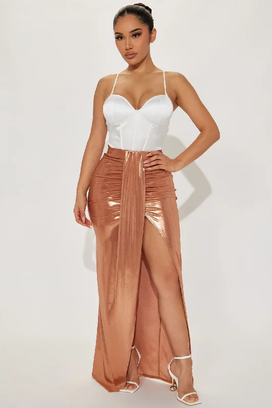 Here For You Wrap Maxi Skirt - Copper